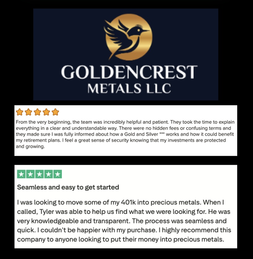 Selected GoldenCrest Metals reviews and the logo